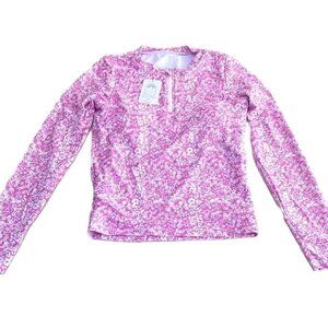 ❤️ 🆕 TAMNOON Floral  bathing suit rashguard Top Size S
